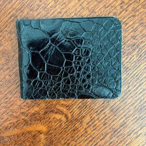 Alligator Leather Money Wallet vintage Black